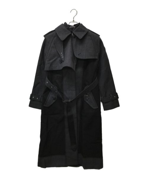 sacai（サカイ）sacai (サカイ) チェック ボンディング コート グレー サイズ:2の古着・服飾アイテム