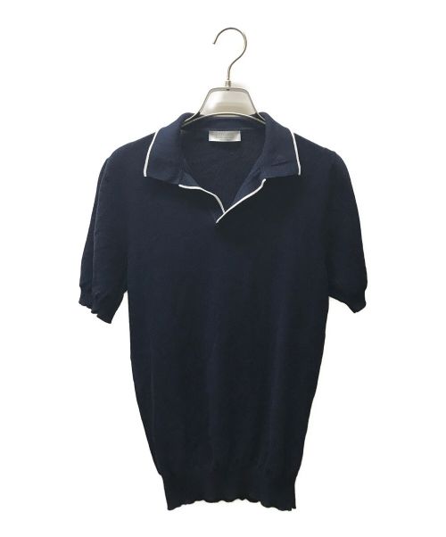 GRAN SASSO（グランサッソ）GRAN SASSO (グランサッソ) スキッパーニットポロシャツ ネイビー サイズ:Freeの古着・服飾アイテム