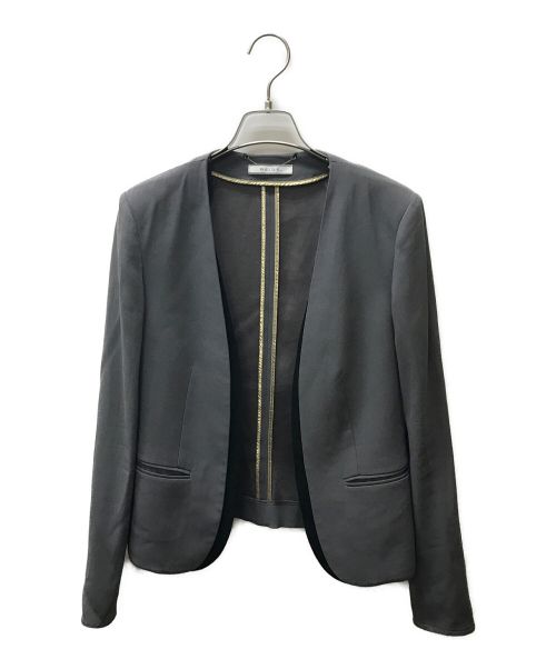 BEIGE（ベイジ）BEIGE (ベイジ) ノーカラージャケット グレー サイズ:4の古着・服飾アイテム