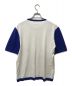 Cruciani (クルチアーニ) 配色ハイゲージ半袖ニット ホワイト×ブルー サイズ:XL：7800円