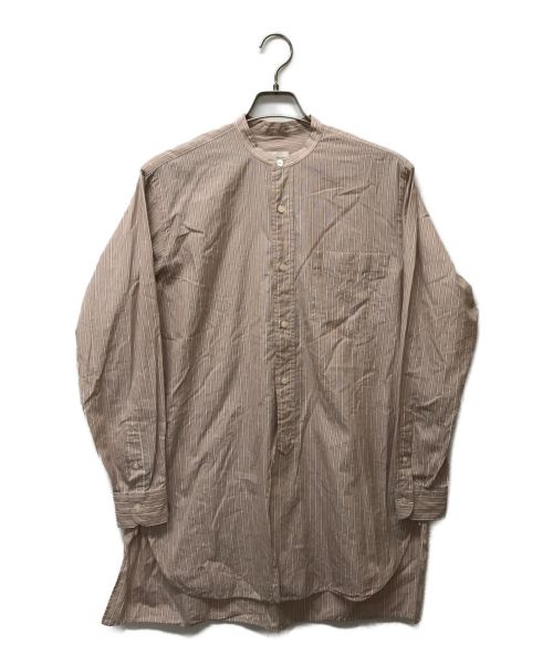 COMOLI（コモリ）COMOLI (コモリ) ストライプバンドカラーシャツ ピンク サイズ:1の古着・服飾アイテム