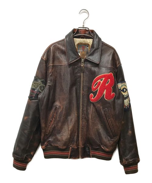 RBC（アールビーシー）RBC (アールビーシー) レザージャケット ブラウン サイズ:Lの古着・服飾アイテム