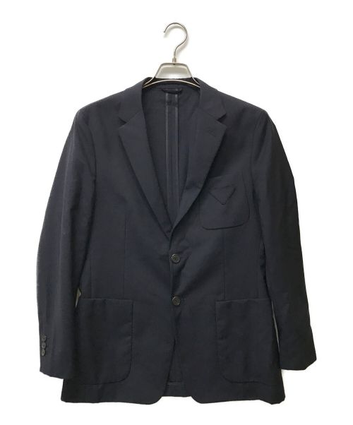 PRADA（プラダ）PRADA (プラダ) 三角ワッペンテーラードジャケット ネイビー サイズ:50Rの古着・服飾アイテム