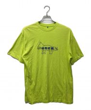 ADER error (アーダーエラー) MAISON KITSUNE (メゾンキツネ) コラボクルーネックロゴTシャツ グリーン サイズ:3