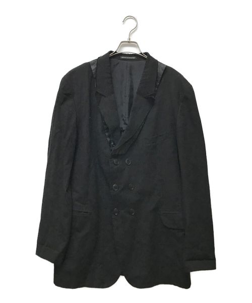 Yohji Yamamoto pour homme（ヨウジヤマモト プールオム）Yohji Yamamoto pour homme (ヨウジヤマモト プールオム) フラワージャガード ダブルテーラードジャケット ブラック サイズ:4の古着・服飾アイテム
