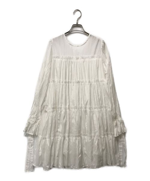 ELLIENE LOGETTE（エリナロジェ）ELLIENE LOGETTE (エリナロジェ) ティアードワンピース ホワイト サイズ:FREEの古着・服飾アイテム