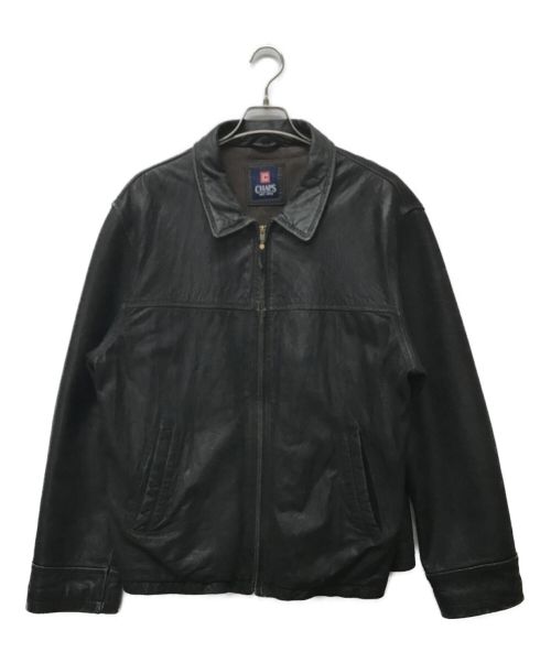 CHAPS（チャップス）CHAPS (チャップス) オールドレザージャケット ブラック サイズ:Lの古着・服飾アイテム
