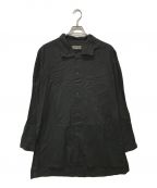 Yohji Yamamoto pour hommeヨウジヤマモト プールオム）の古着「リネンブレンドスタンドカラーロングシャツ」｜ブラック
