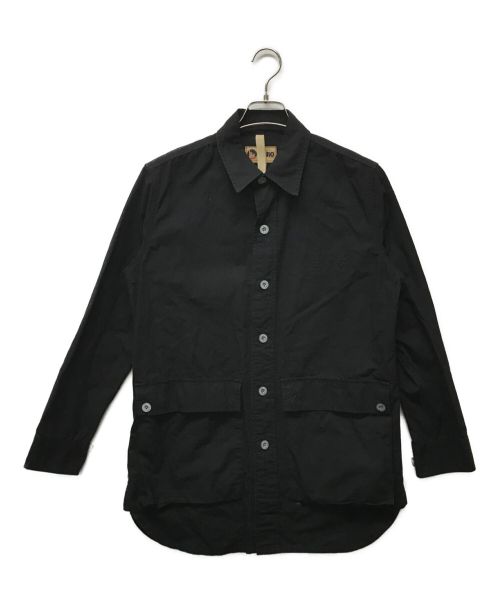 NIGEL CABOURN（ナイジェルケーボン）NIGEL CABOURN (ナイジェルケーボン) リップストップシャツジャケット ブラック サイズ:46の古着・服飾アイテム