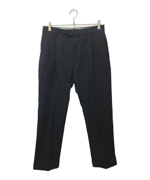 CARUSO（カルーゾ）CARUSO (カルーゾ) シアサッカーテーパードパンツ ブラック サイズ:46の古着・服飾アイテム