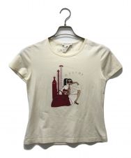 CELINE (セリーヌ) ラインストーンロゴTシャツ ホワイト サイズ:M