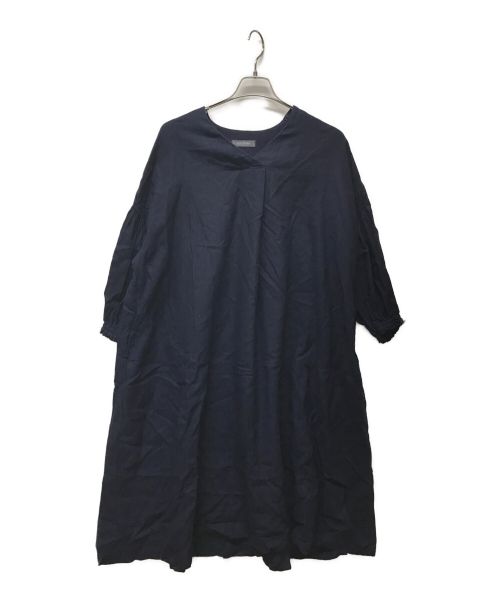 nest Robe（ネストローブ）nest Robe (ネストローブ) リネンバルーンスリーブドレス ネイビー サイズ: Freeの古着・服飾アイテム