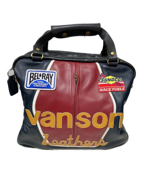 VANSON（バンソン）VANSON (バンソン) 2WAYレザーバッグ VANSON ブラック×ネイビーの古着・服飾アイテム