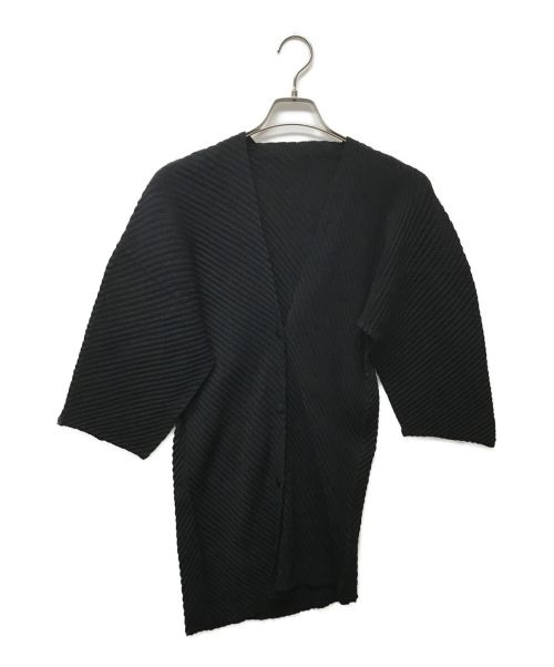 ISSEY MIYAKE（イッセイミヤケ）ISSEY MIYAKE (イッセイミヤケ) プリーツカーディガン ブラック サイズ:Lの古着・服飾アイテム