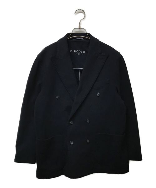 CIRCOLO 1901（チルコロ1901）Circolo 1901 (チルコロ1901) ジャージーダブルテーラードジャケット ネイビー サイズ:50の古着・服飾アイテム
