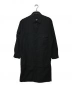 Yohji Yamamoto pour hommeヨウジヤマモト プールオム）の古着「コットンツイルビッグポケットシャツ」｜ブラック