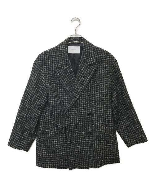 FRAMeWORK（フレームワーク）FRAMeWORK (フレームワーク) ツイードダブルブレストジャケット ブラック サイズ:36の古着・服飾アイテム