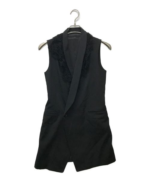 Y's（ワイズ）Y's (ワイズ) ウールギャバジンベスト ブラック サイズ:1の古着・服飾アイテム