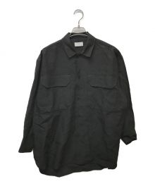 ATON（エイトン）の古着「LINEN WEATHER  オーバーサイズシャツ」｜ブラック