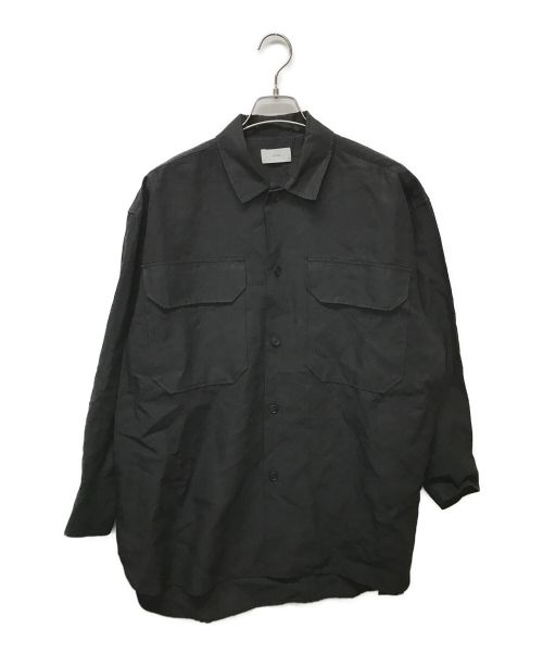 ATON（エイトン）ATON (エイトン) LINEN WEATHER  オーバーサイズシャツ ブラック サイズ:02の古着・服飾アイテム