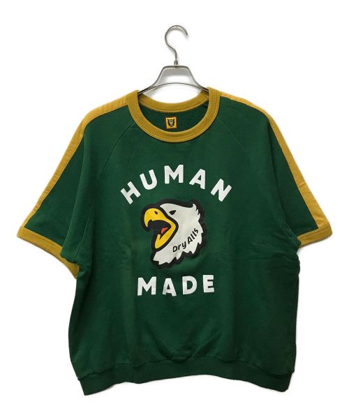 HUMAN MADE（ヒューマンメイド）HUMAN MADE (ヒューマンメイド) イーグルロゴリンガー半袖スウェット グリーン サイズ:XLの古着・服飾アイテム