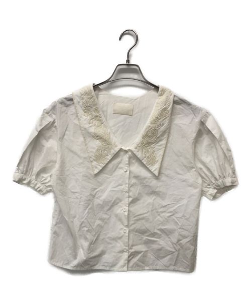 Ameri（アメリ）AMERI (アメリ) MEDI EMBROIDERY COLLAR BLOUSE ホワイト サイズ:Ｆの古着・服飾アイテム