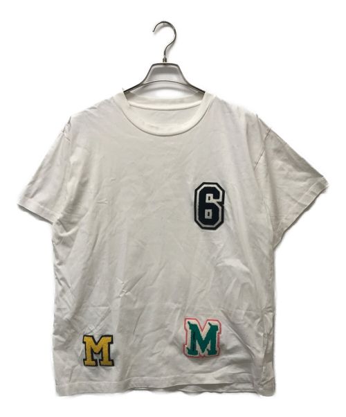 MM6 Maison Margiela（エムエムシックス メゾンマルジェラ）MM6 Maison Margiela (エムエムシックス メゾンマルジェラ) ワッペンTシャツ ホワイト サイズ:XSの古着・服飾アイテム