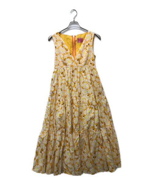 Kate Spade（ケイトスペード）Kate Spade (ケイトスペード) Daisy Poplin Vineyard Midi Dress イエロー サイズ:2 160/84Aの古着・服飾アイテム