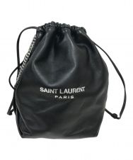 Saint Laurent Paris (サンローランパリ) Teddy Bucket Bag Leather Small/テディバケットバッグ ブラック