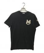 MONCLERモンクレール）の古着「23AW ワンポイント Mアイコン 刺繍 Tシャツ」｜ブラック