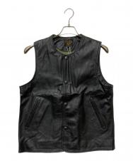 AT-DIRTY (アットダーティ) JERKIN LEATHER VEST/2839 ブラック サイズ:Ｓ
