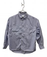 COOTIE PRODUCTIONS (クーティープロダクツ) Stripe Broad L/S Shirt ブルー サイズ:Ｓ