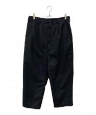 COMME des GARCONS HOMME (コムデギャルソン オム) ウールサージタックスラックス/HB-P039 ブラック サイズ:Ｌ