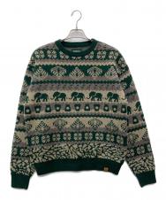 BEAMS (ビームス) 25AW STARBUCKS STAND クルーネックニット/86-15-0014-156 グリーン サイズ:Ｍ