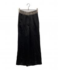 MM6 Maison Margiela (エムエムシックスメゾンマルジェラ) サテンワイドフレアパンツ/S52KA0289 S45399 ブラック サイズ:36