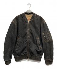 DIESEL (ディーゼル) D-WELTIK デニムMA-1 フライトジャケット グレー サイズ:M