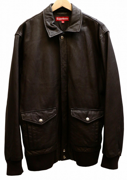 supreme leather bomber jacket