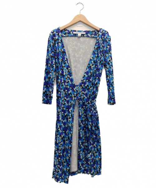 中古 古着通販 Diane Von Furstenberg ダイアンフォンファステンバーグ シルクラップワンピース スカイブルー サイズ 表記サイズ 2 花柄 ブランド 古着通販 トレファク公式 Trefac Fashion