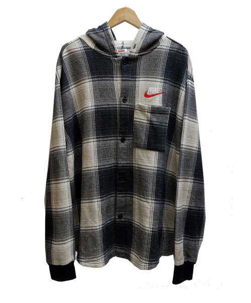 nike supreme plaid hooded