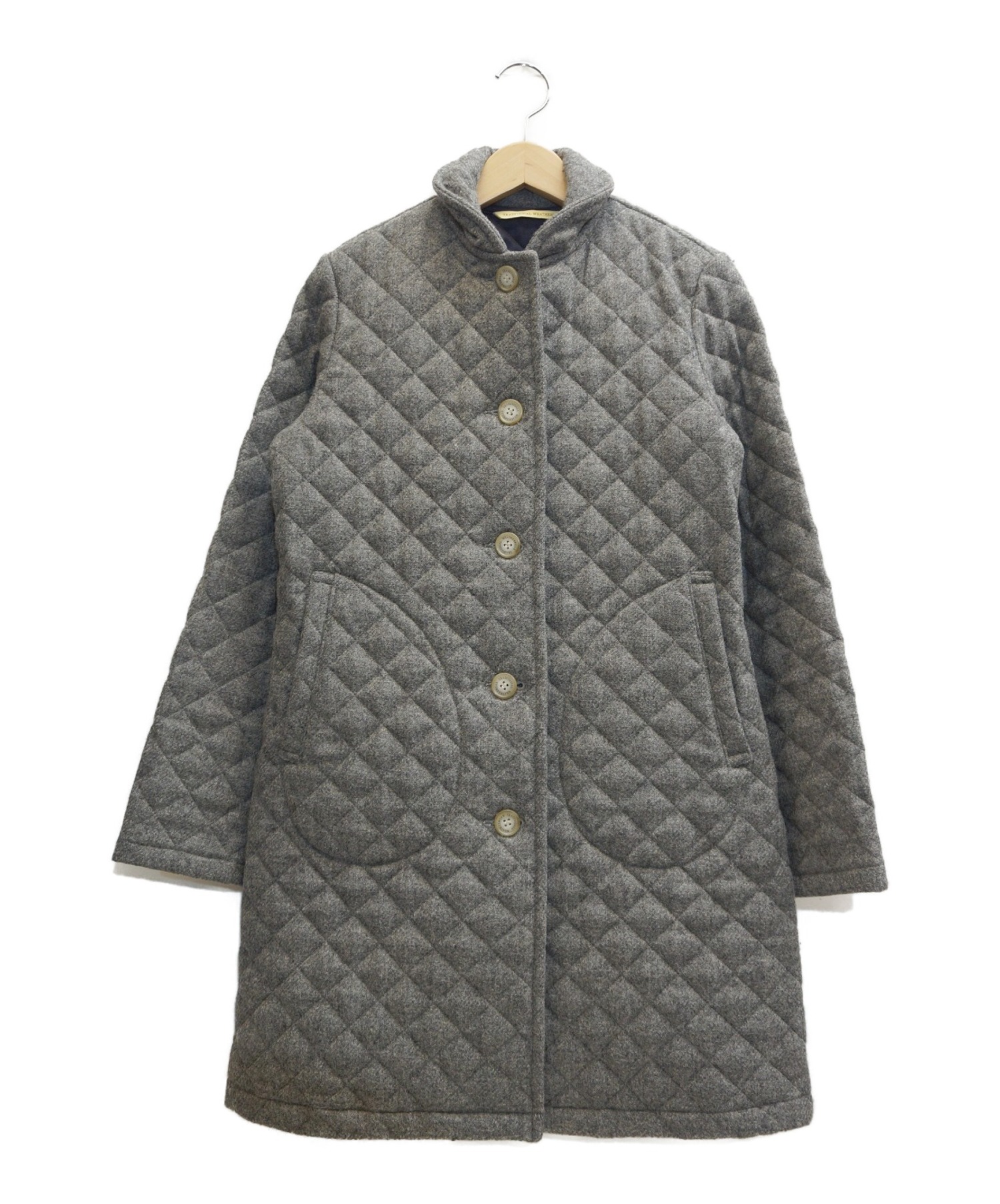 中古 古着通販 Traditional Weatherwear トラディショナルウェザーウェア ウールキルティングコート グレー サイズ 表記サイズ 34 ブランド 古着通販 トレファク公式 Trefac Fashion
