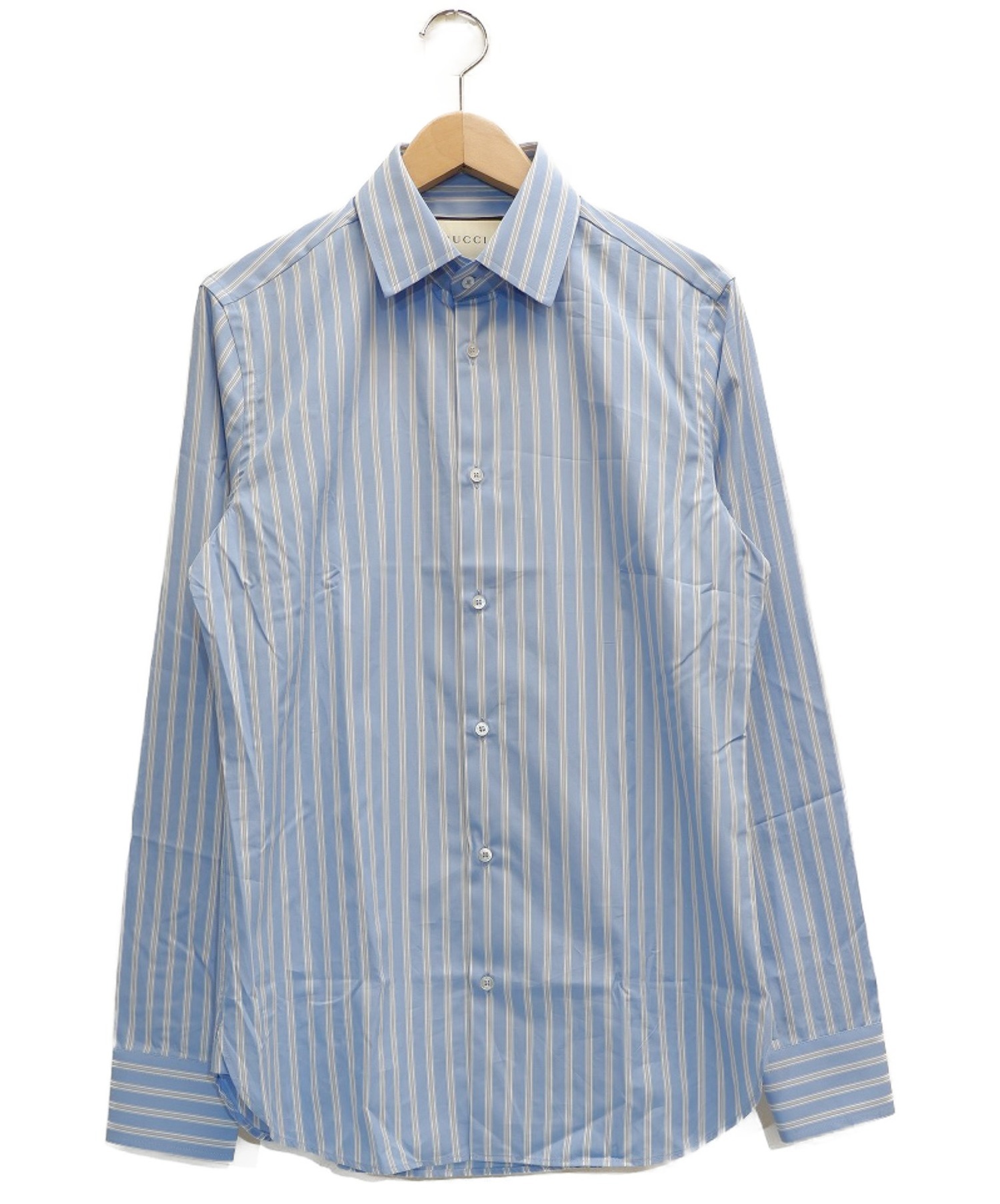 中古 古着通販 Gucci グッチ ストライプシャツ スカイブルー サイズ 表記サイズ 15 18年モデル ブランド 古着通販 トレファク公式 Trefac Fashion