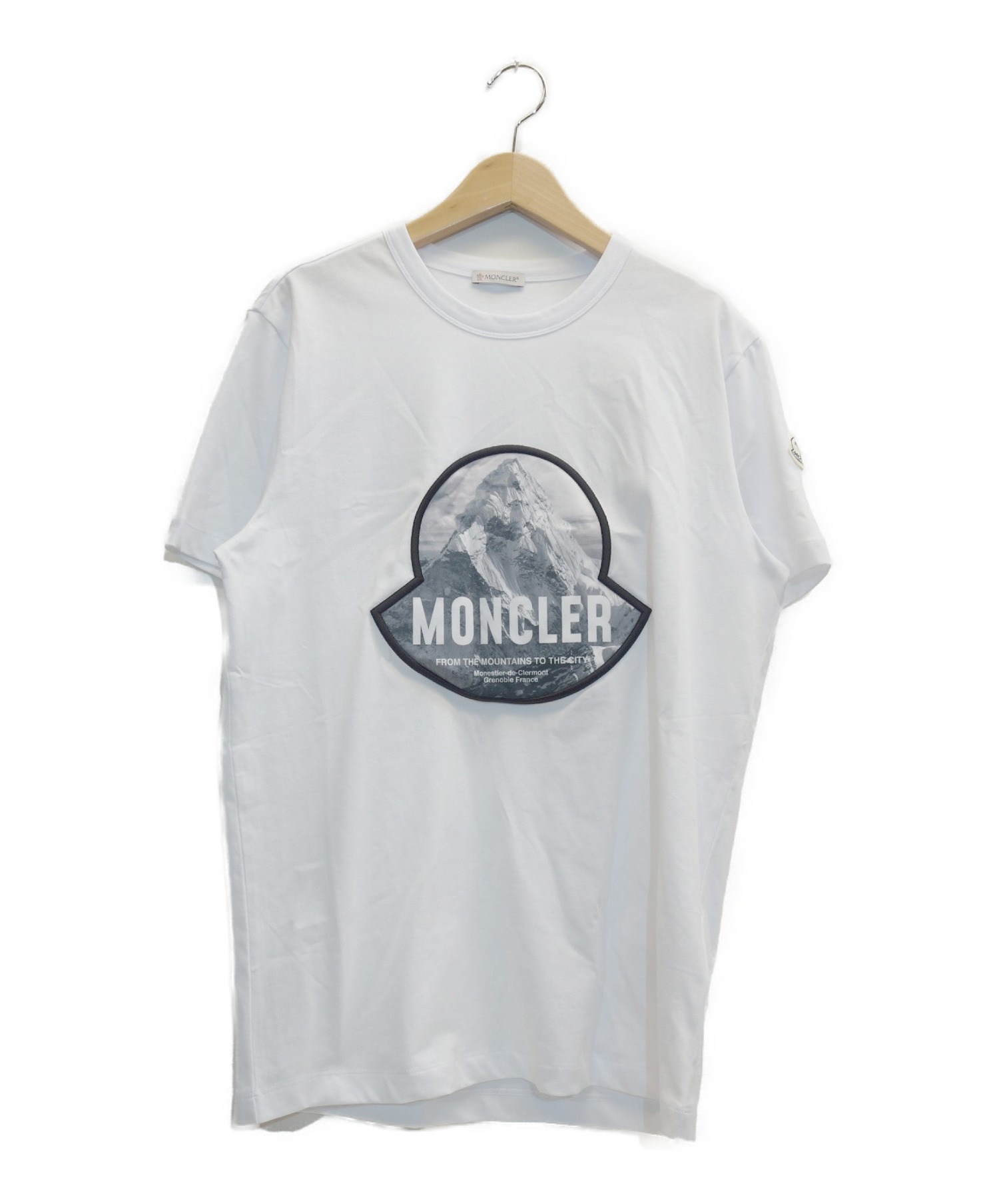 【中古・古着通販】MONCLER (モンクレール) ロゴTシャツ ホワイト サイズ:表記サイズ：M｜ブランド・古着通販 トレファク公式