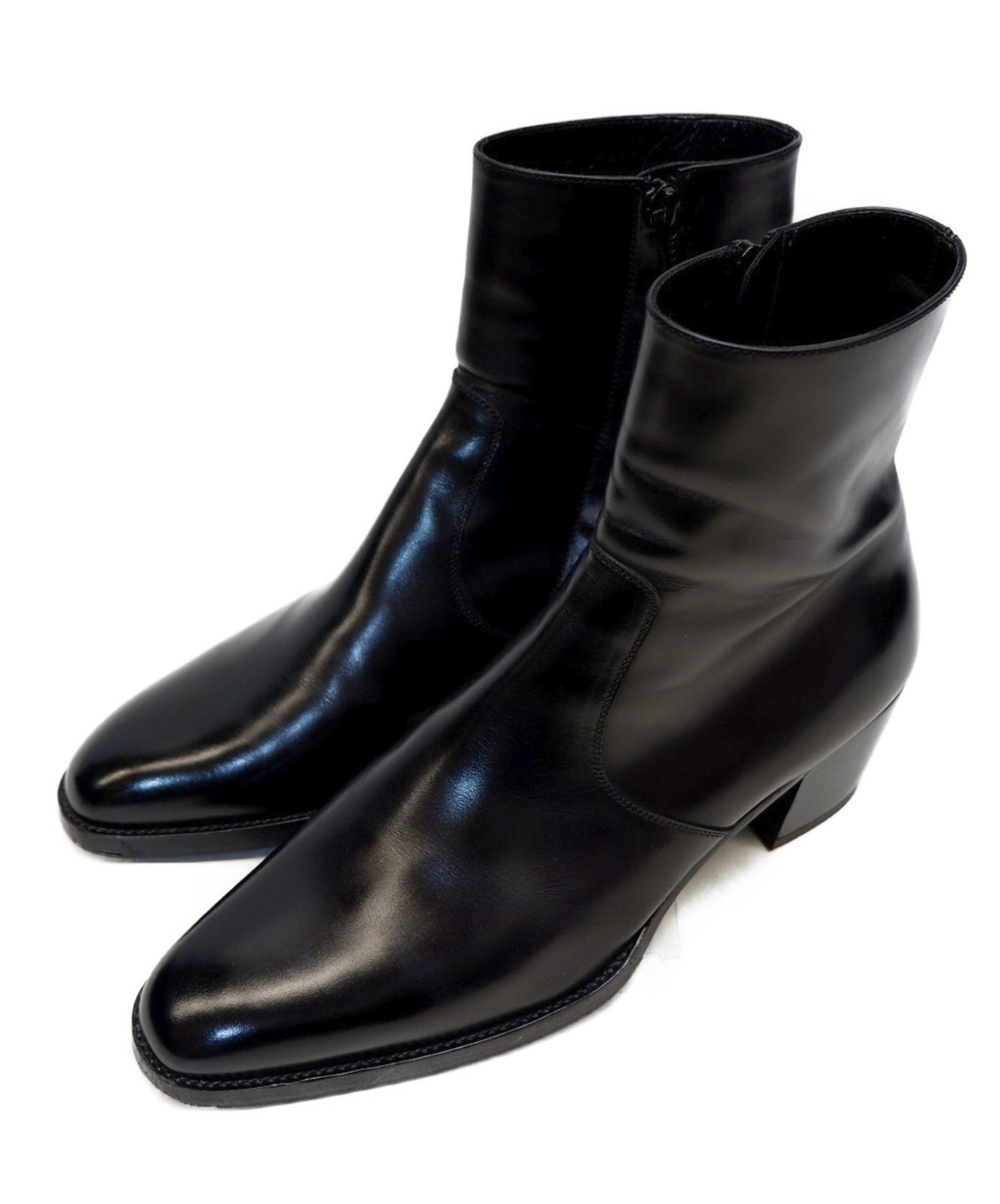中古 古着通販 Saint Laurent Paris サンローランパリ サイドジップヒールブーツ ブラック サイズ 39 ブランド 古着通販 トレファク公式 Trefac Fashion