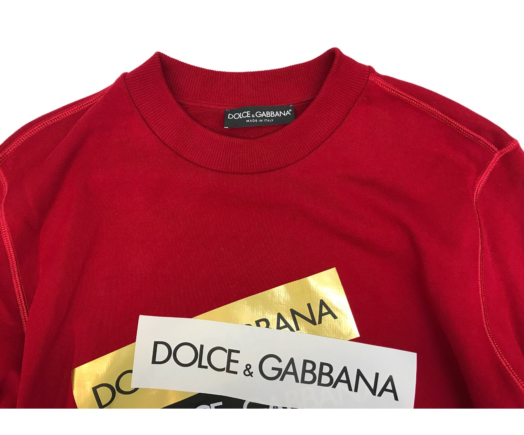 DOLCE & GABBANA (ドルチェ＆ガッバーナ) テープロゴスウェット レッド サイズ:表記サイズ：48 Red Tape Logos  Sweatshirt