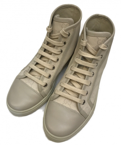 中古 古着通販 Gucci グッチ Ggキャンバスハイカットスニーカー ベージュ サイズ 35 ブランド 古着通販 トレファク公式 Trefac Fashion