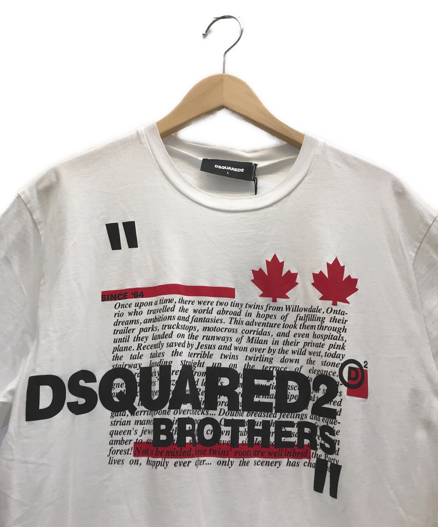 DSQUARED2 (ディースクエアード) Brothers Tシャツ ブラザーズTシャツ ホワイト サイズ:L
