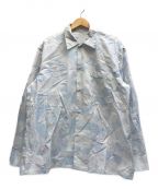 URU（）の古着「OPEN COLLAR L/S SHIRTS　オープンカラーシャツ」｜ブルー