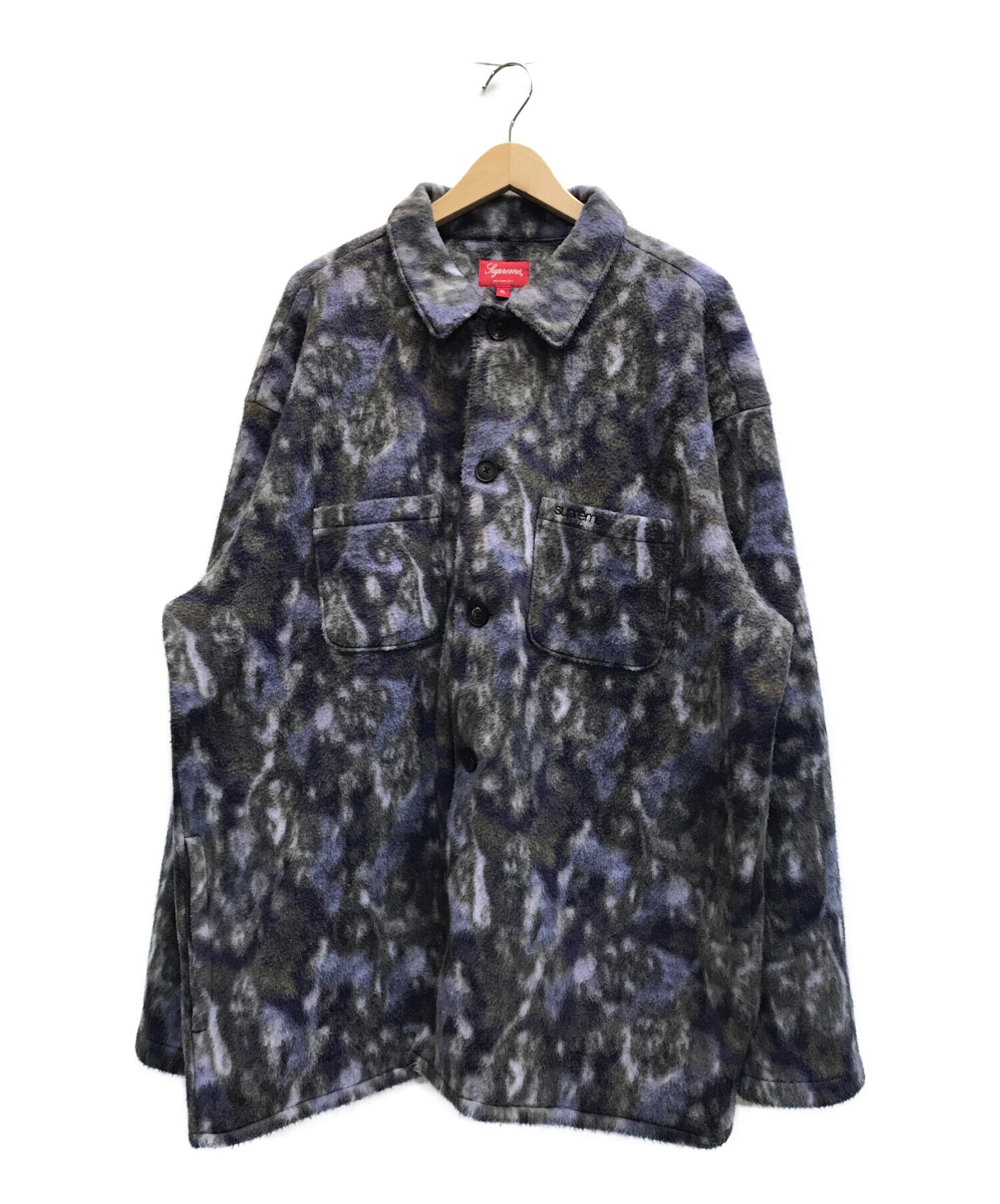 SUPREME (シュプリーム) 21AW Paisley Fleece Shirt ペイズリ－フリースシャツ パープル サイズ:XL