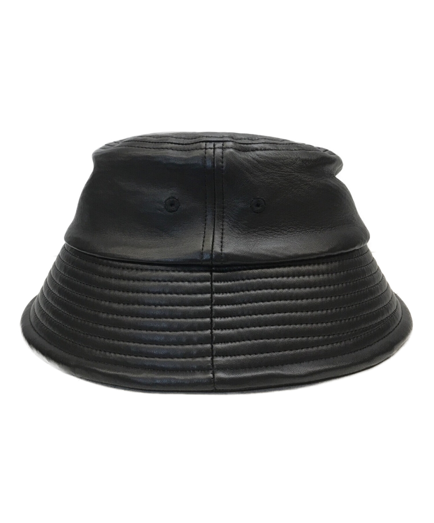 COOTIE PRODUCTIONS (クーティープロダクツ) 21SS Leather Bucket Hat レザーバケットハット ブラック  サイズ:LARGE