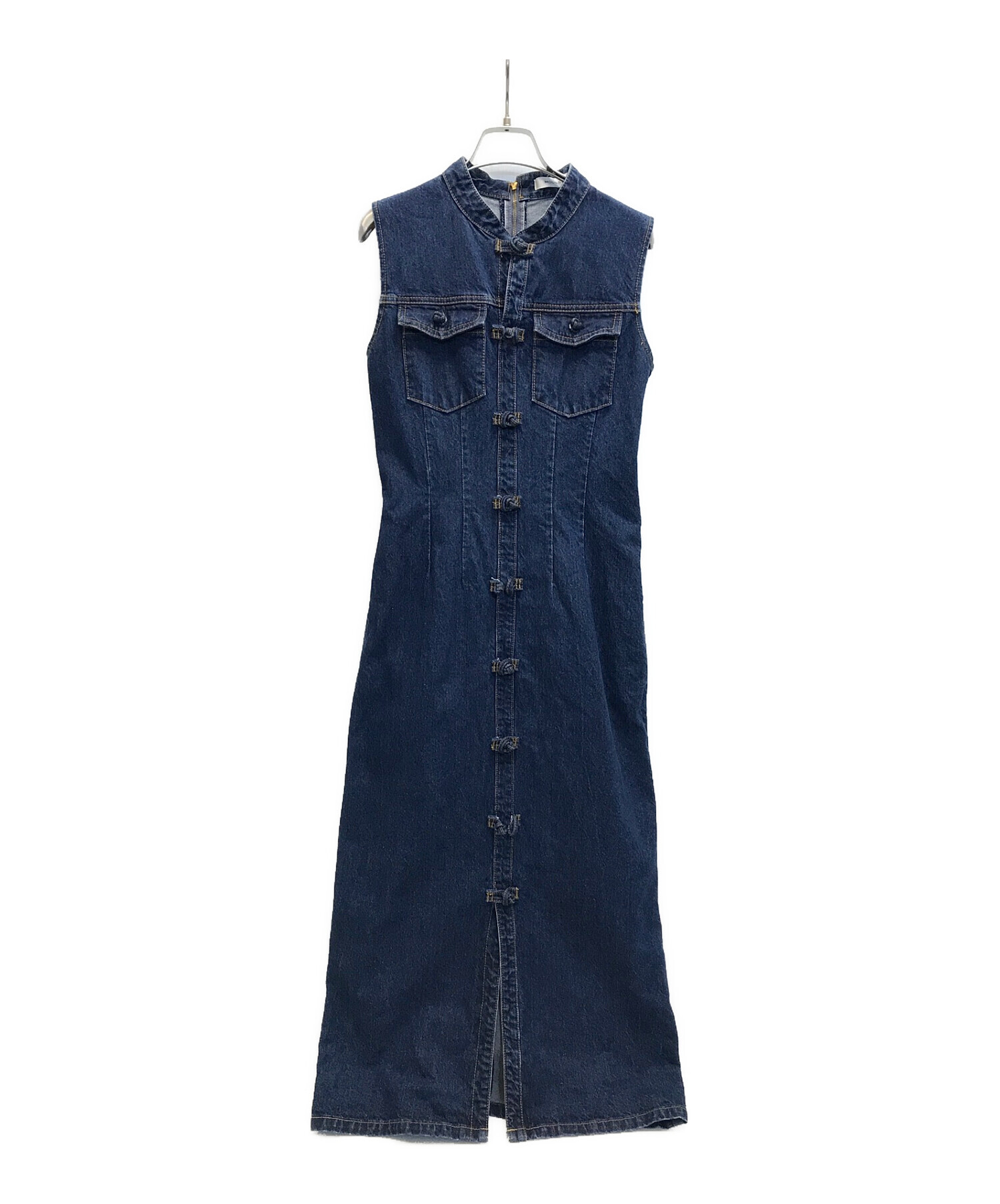 中古 古着通販 Moussy マウジー 22ss China Button Denim ドレス チャイナボタンデニム ブルー サイズ 2 ブランド 古着通販 トレファク公式 Trefac Fashion